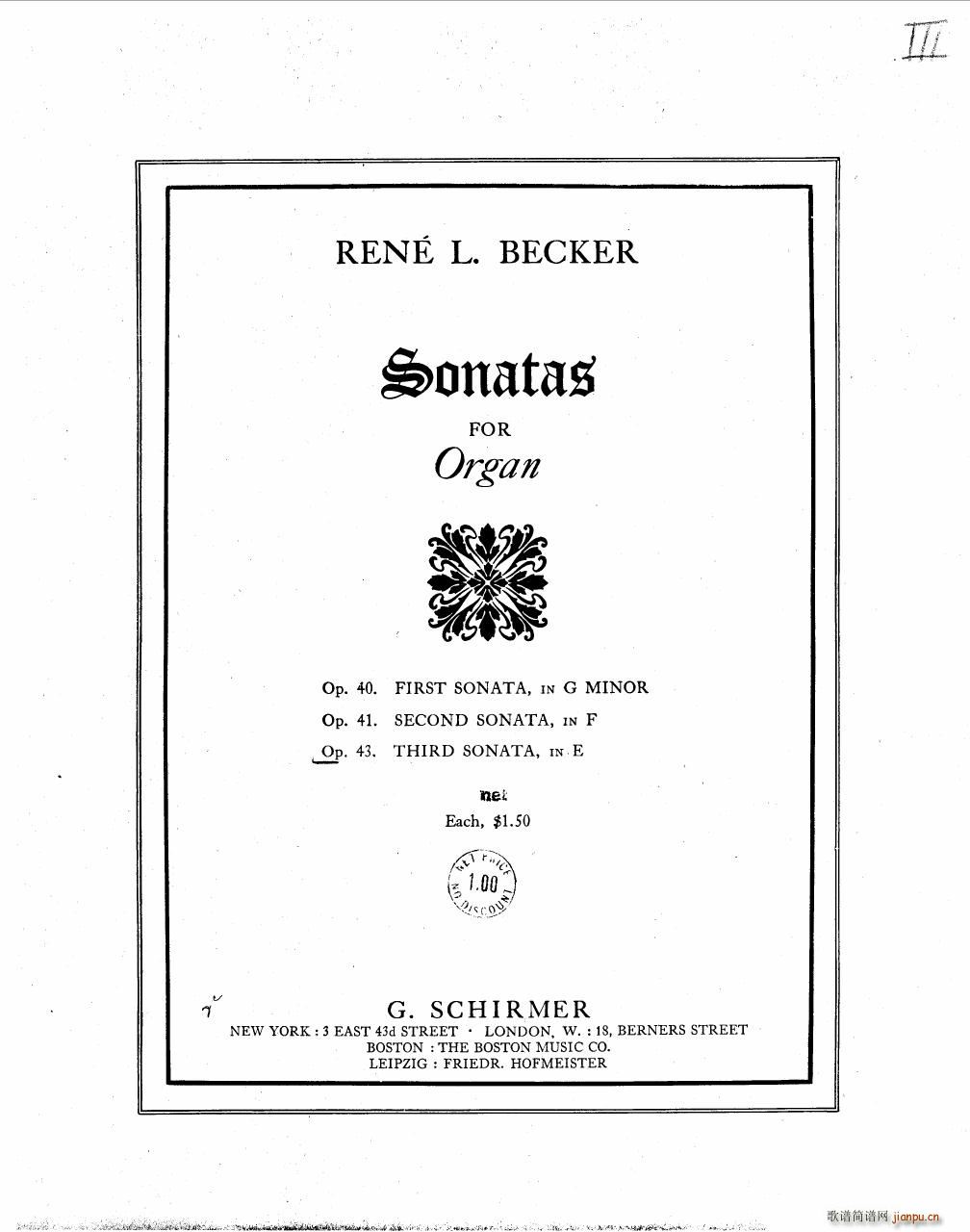 Becker Reme op 43 Sonate 3(V)1