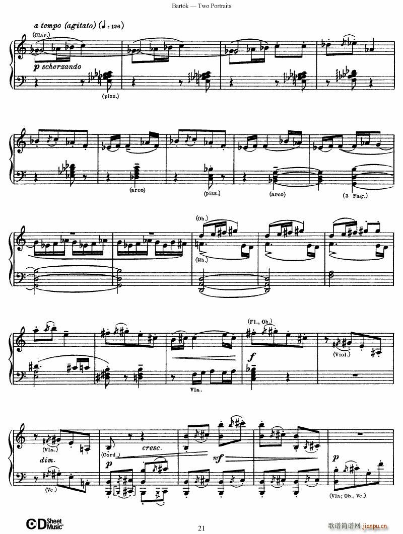 Bartok SZ 37 Two Portraits op 5(V)21