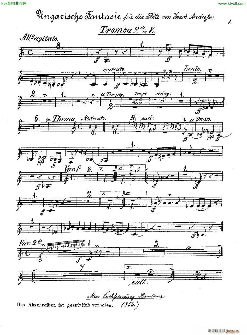 Andersen op 2 Ungarische Fantasie orch parts(V)47