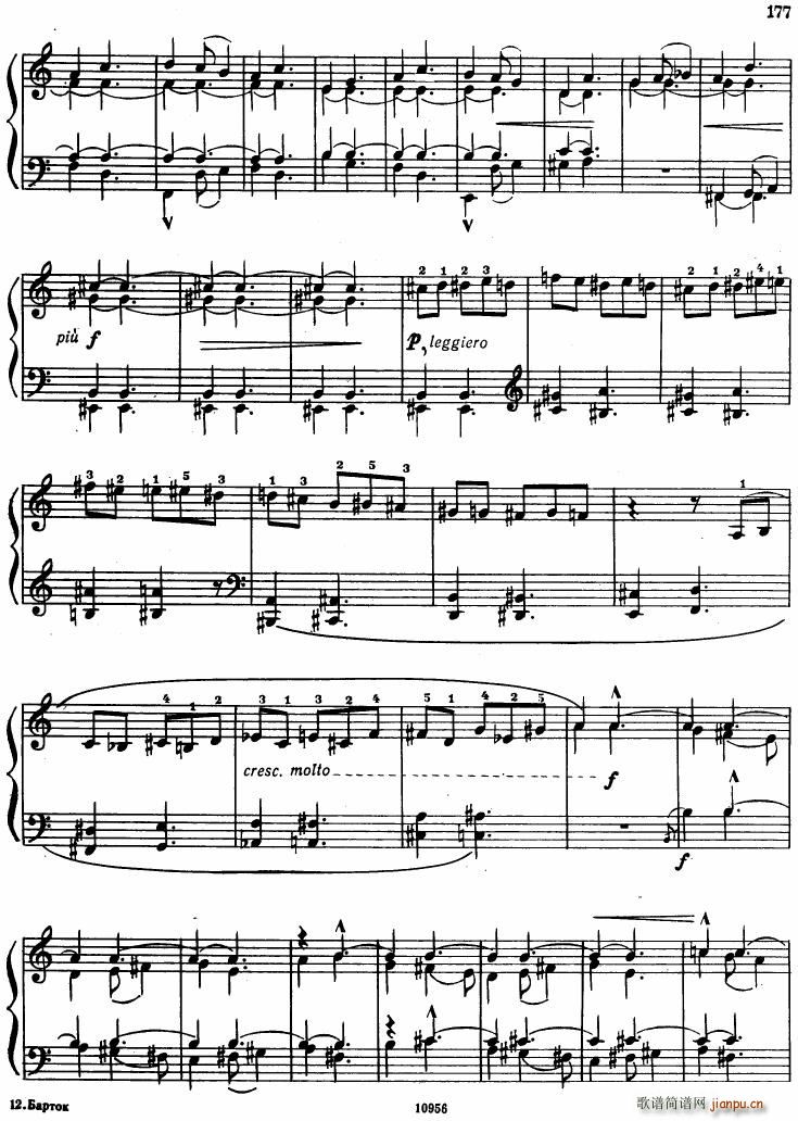 Bartok SZ 107 Mikrokosmos for Piano 140 153(V)38
