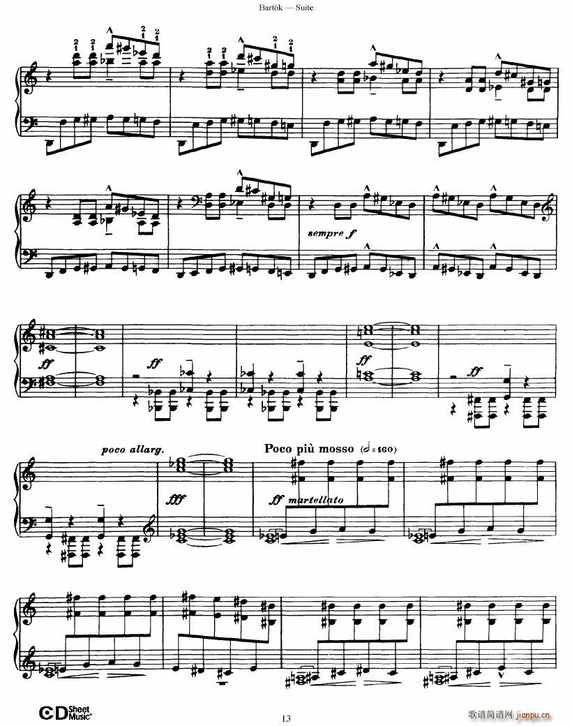 Bartok SZ 62 Suite for Piano op 14(V)13