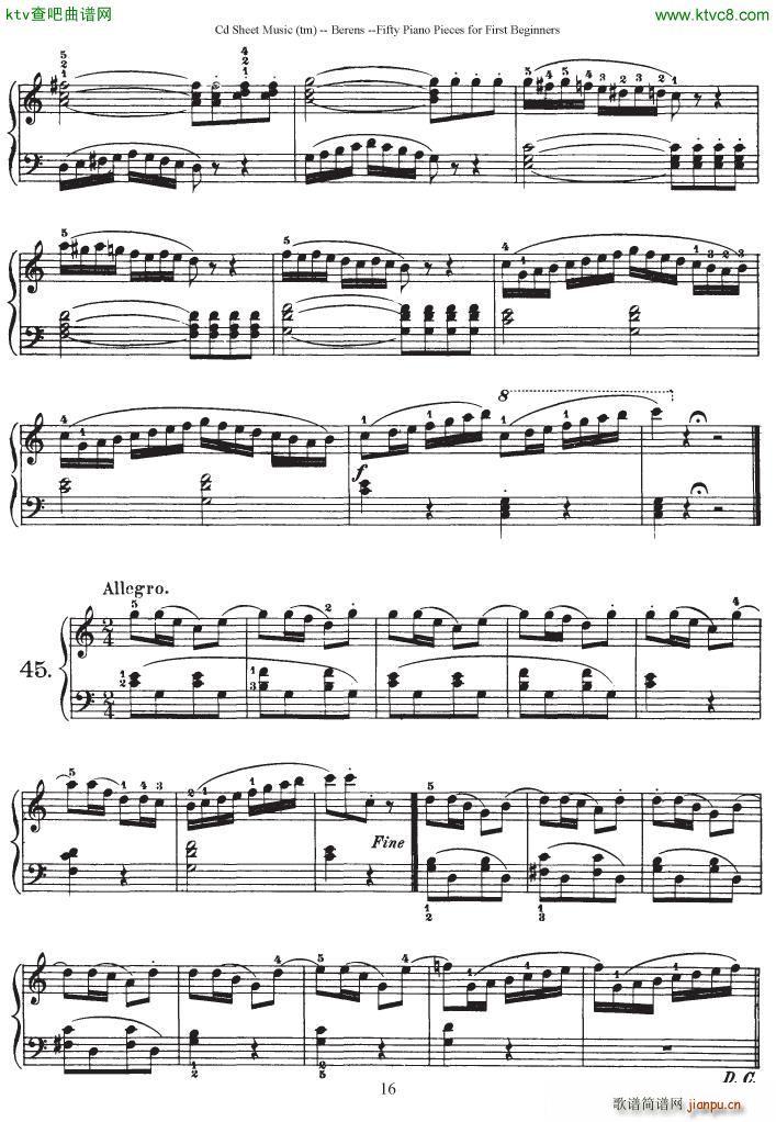 Berens op 70 50 Piano Pieces for Beginners(V)16