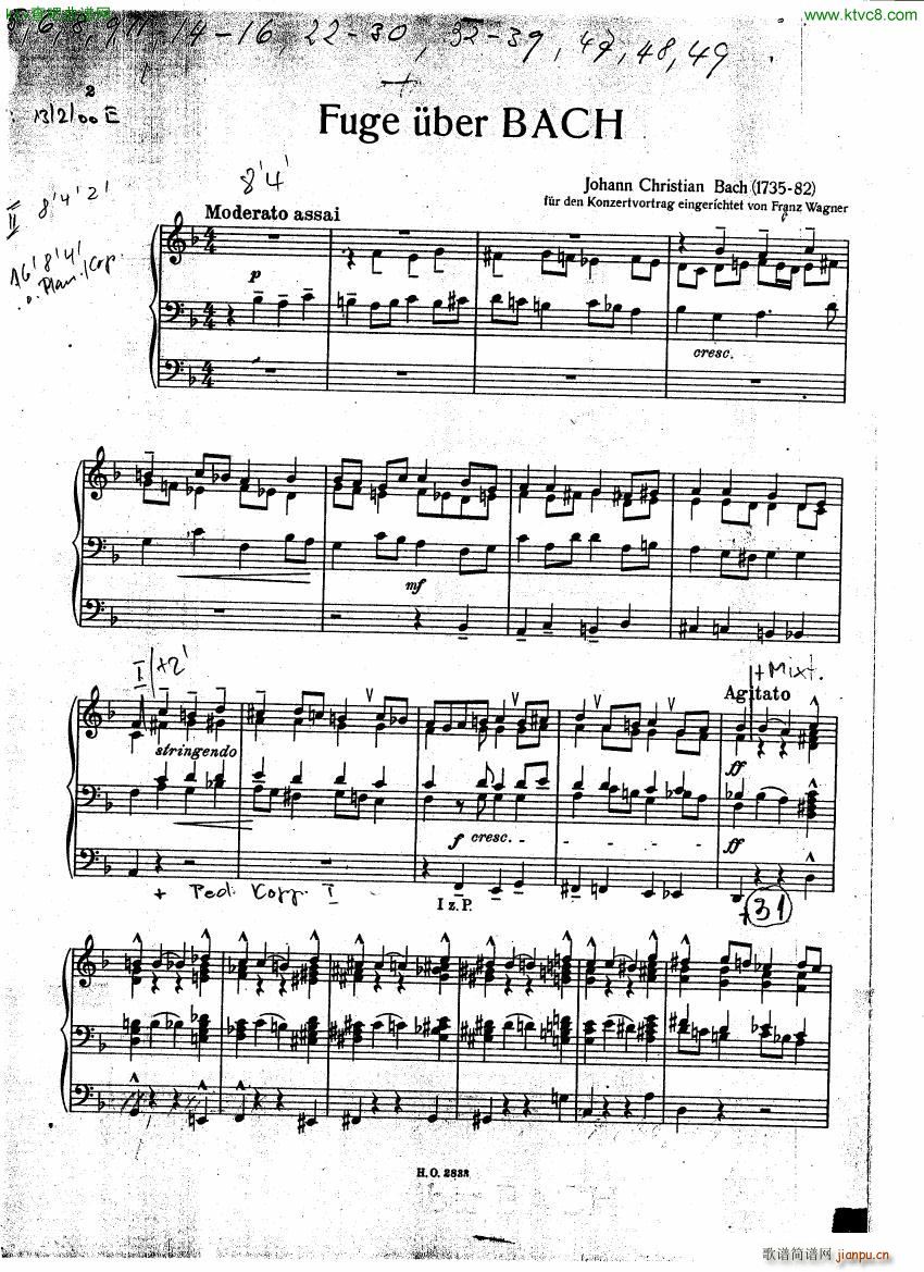Bach JC Fugue F major on B A C H for organ(V)1