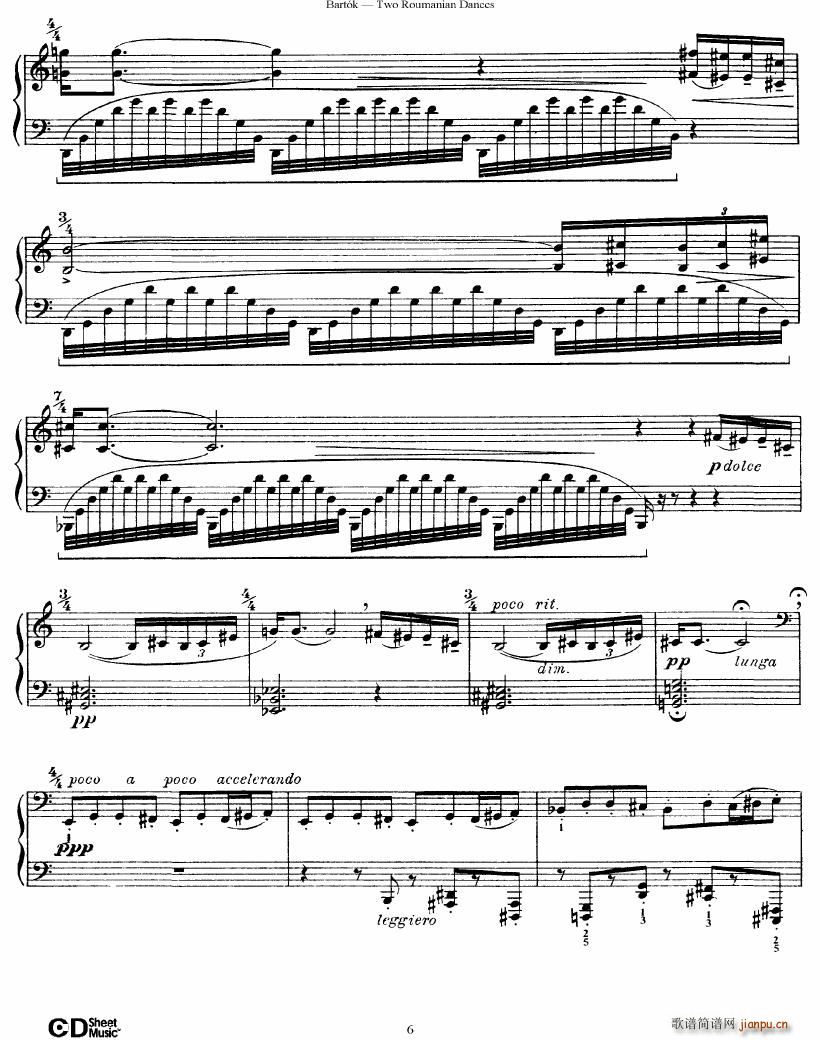 Bartok SZ 43 Two romanian dances op8a(V)6