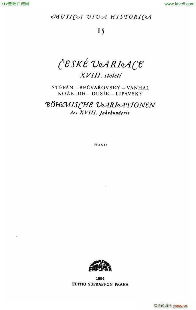 Czech piano variations from 18th century(V)1