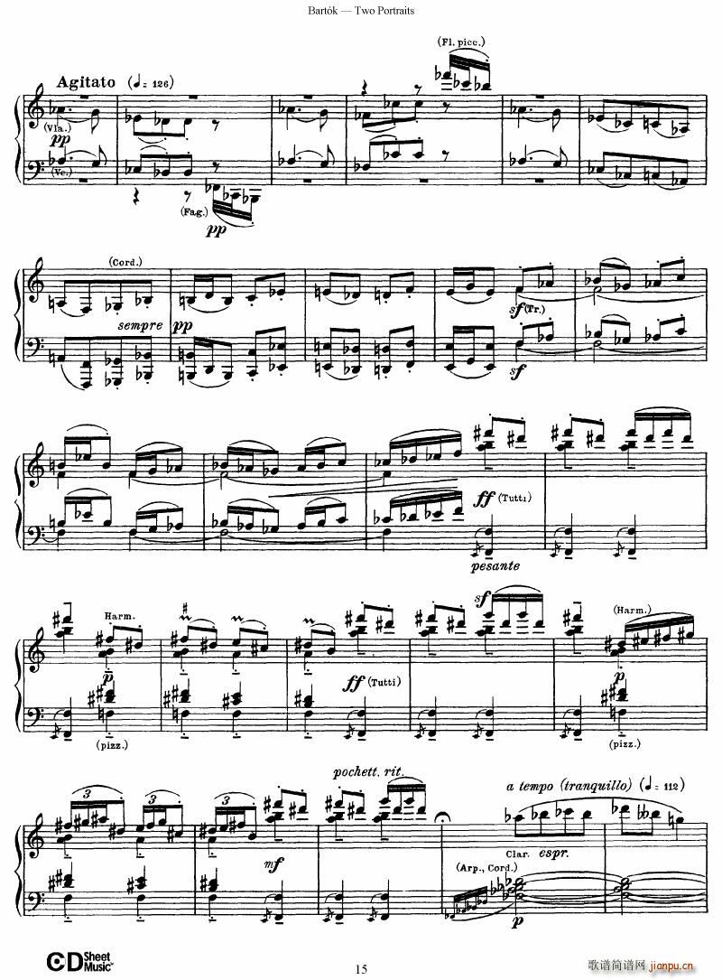 Bartok SZ 37 Two Portraits op 5(V)15