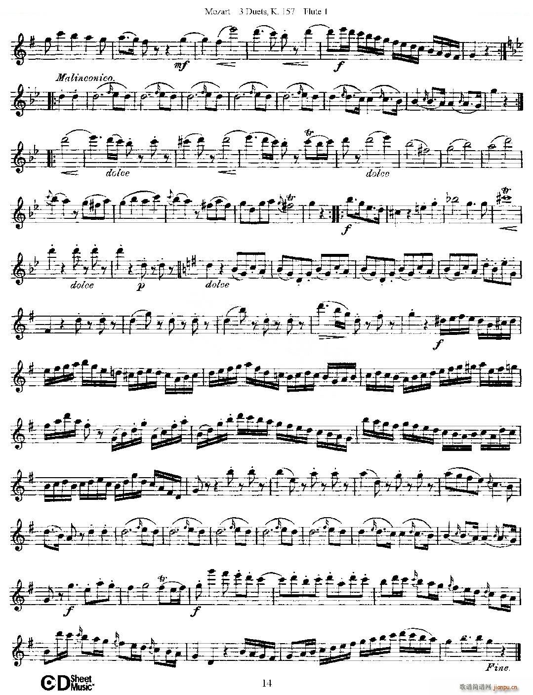 3 Duets K 157 ֮һL(chng)  K157̖ ~(ѺV)14