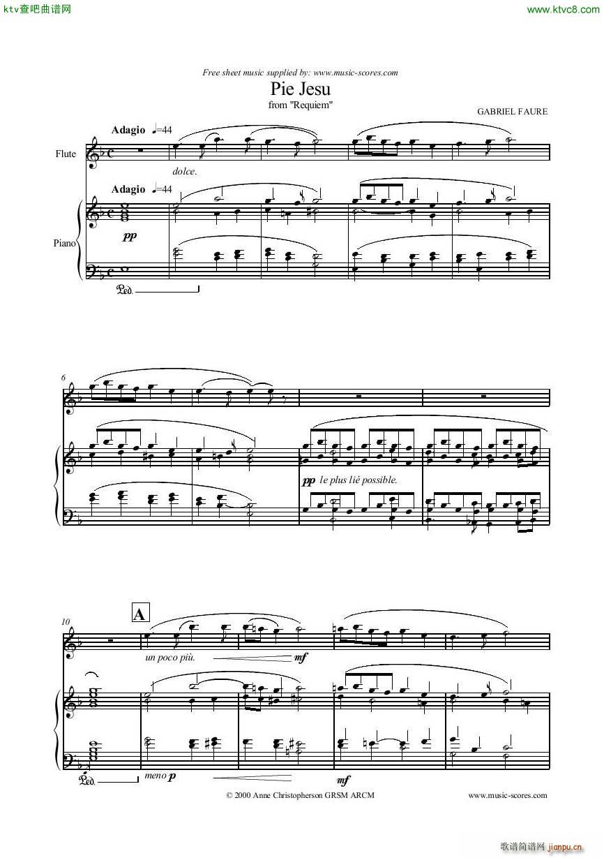 Faure Gabriel Pie Jesu Flute Piano Score(V)1