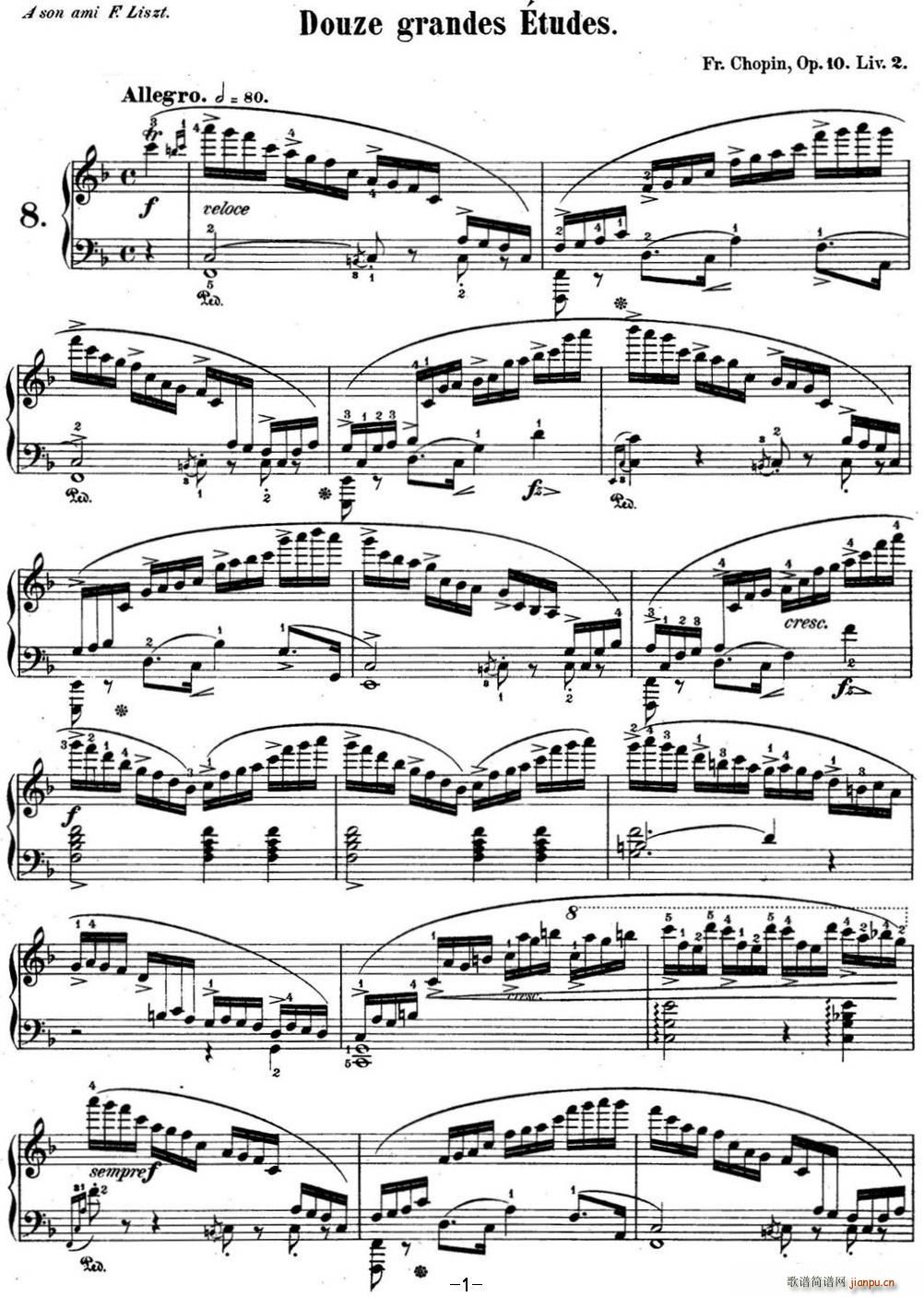 Ф8 Op 10 No 8 F{ F major(V)1