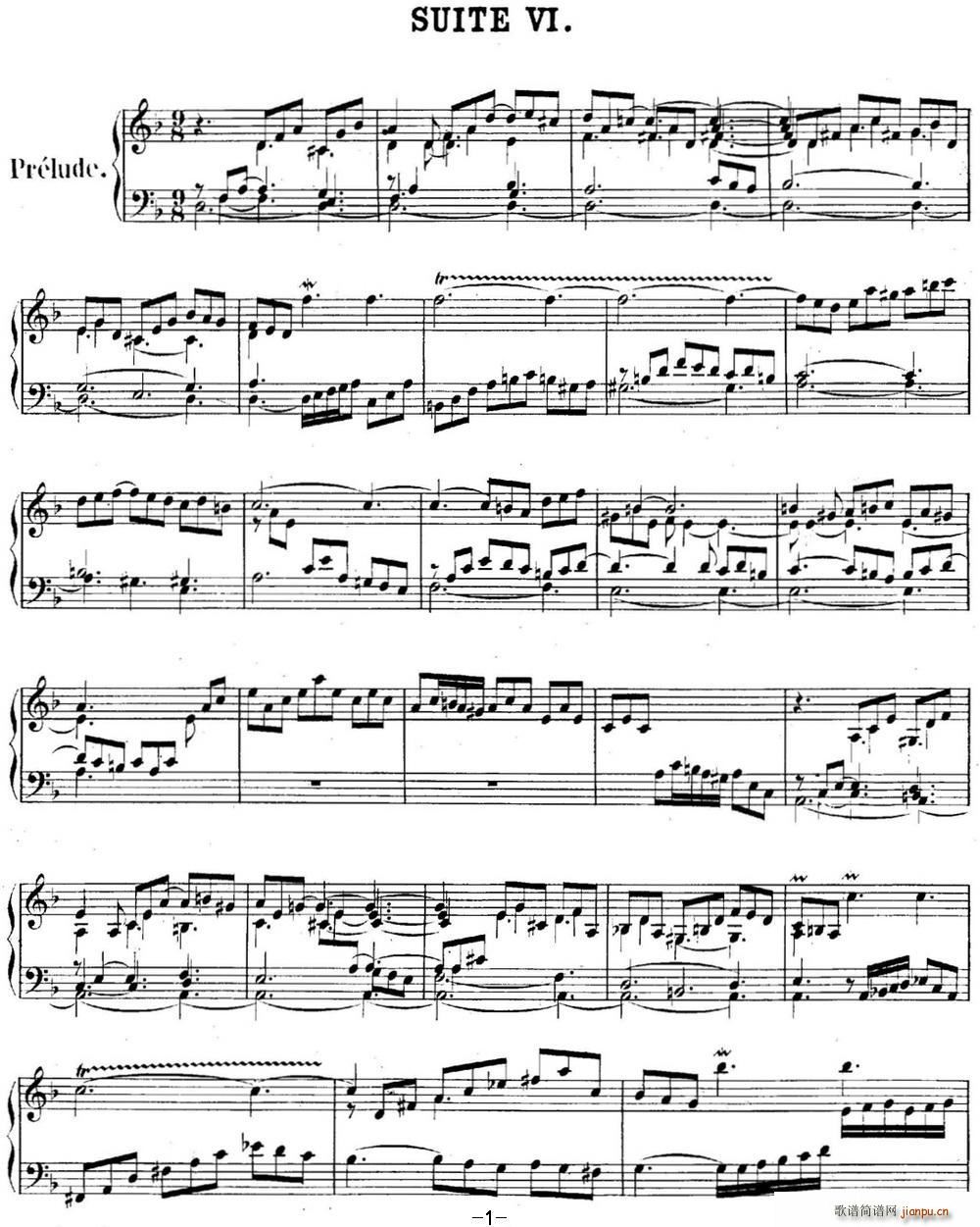 ӢMNo 6 ͺ dС{ 6th Suite BWV 811(V)1