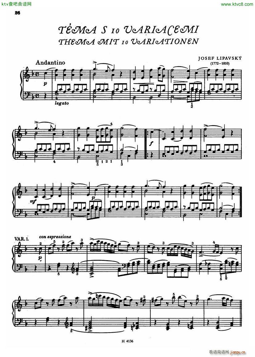 Czech piano variations from 18th century(V)24