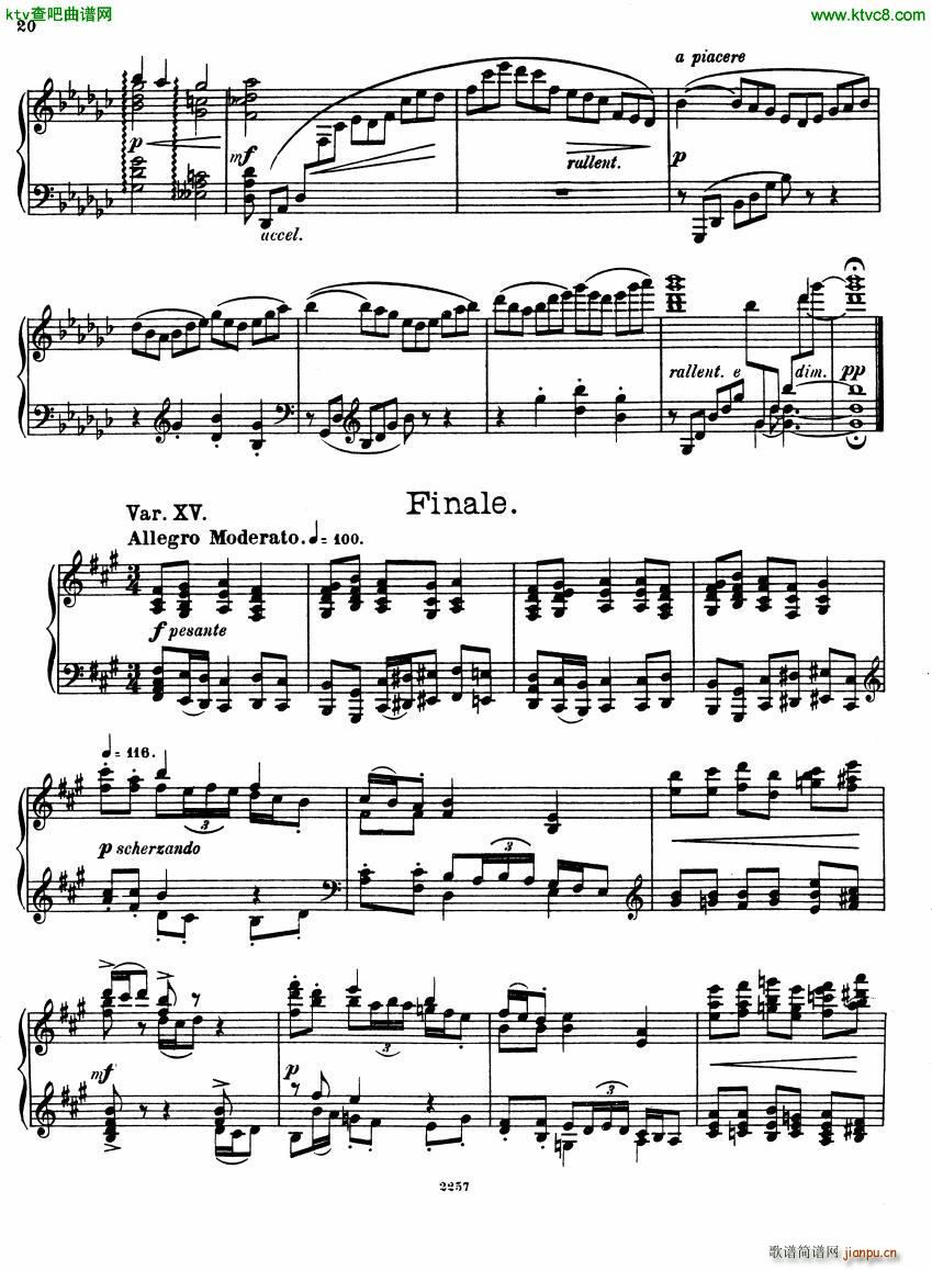 Glazunov Theme et Variations Op 72(V)20