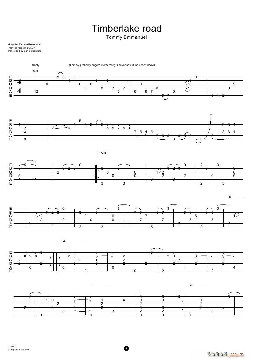 tommy emmanuel timberlake road ָ(V)1