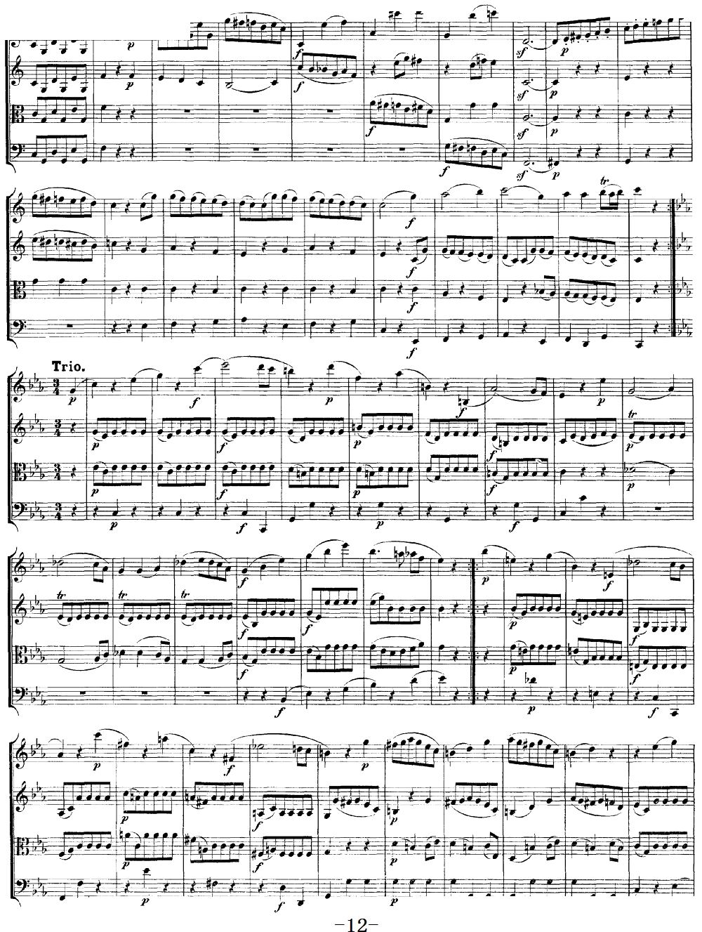 Mozart Quartet No 19 in C Major K 465(V)12