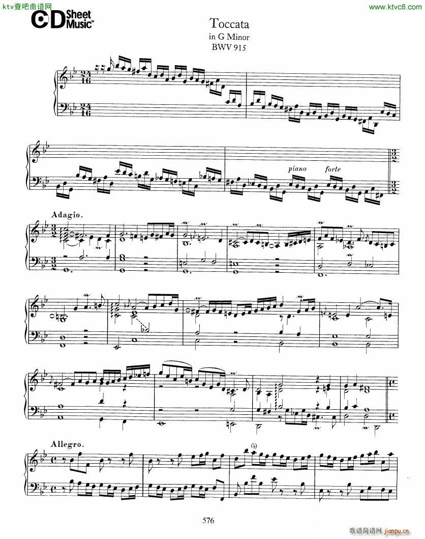 Bach JS BWV 915 Toccata in g(V)1