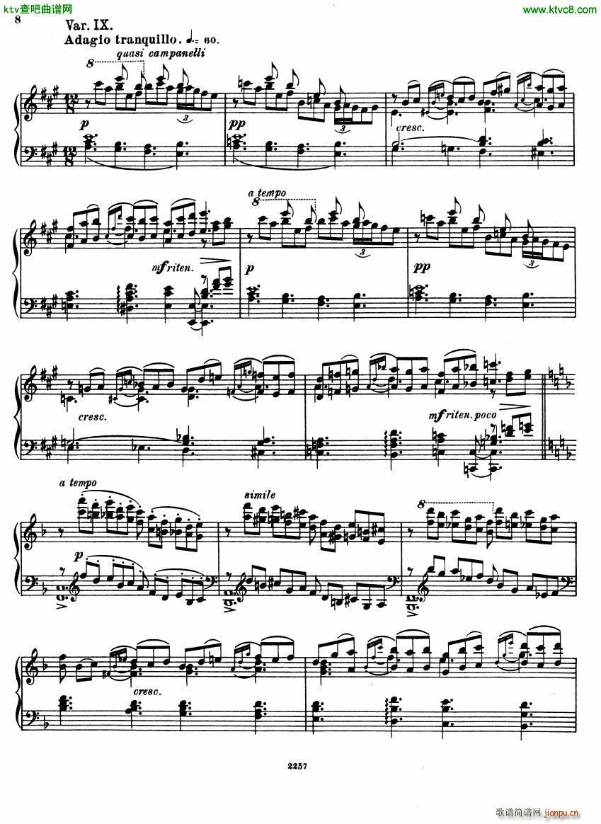 Glazunov Theme et Variations Op 72(V)8