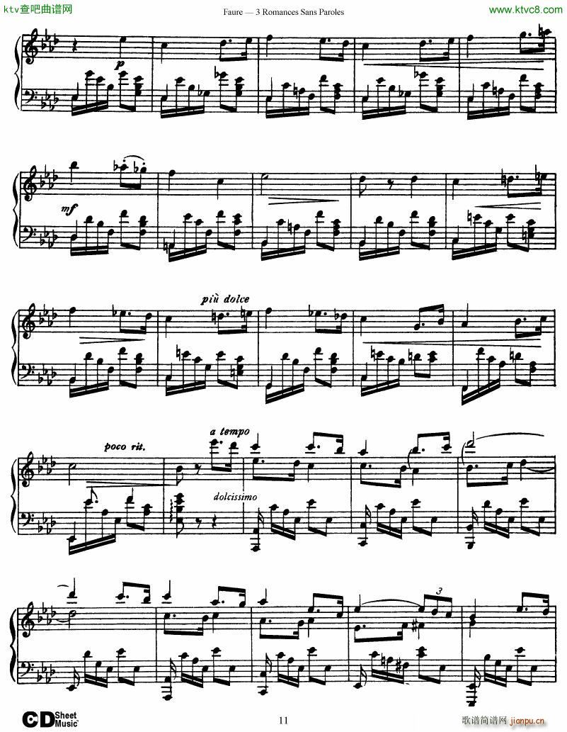 Faure 3 Romances Sans Paroles(V)11