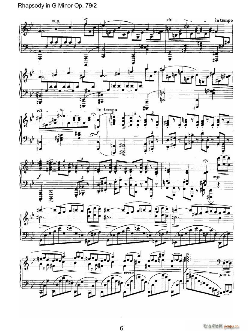 Brahms Rhapsody Op79 2(V)6