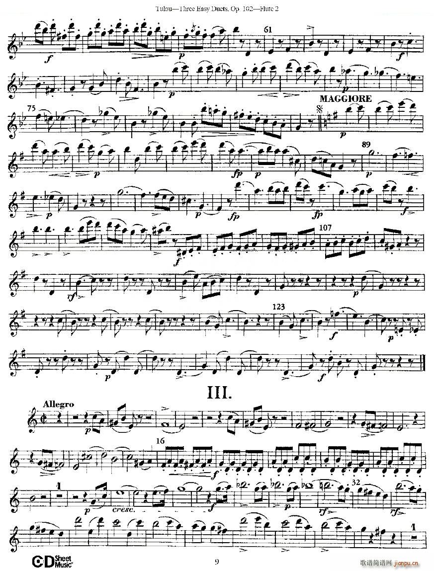 Three Easy Duets Op 102 ֮ڶL(chng) ׺(jin)Ʒ102̖ ~(ѺV)9