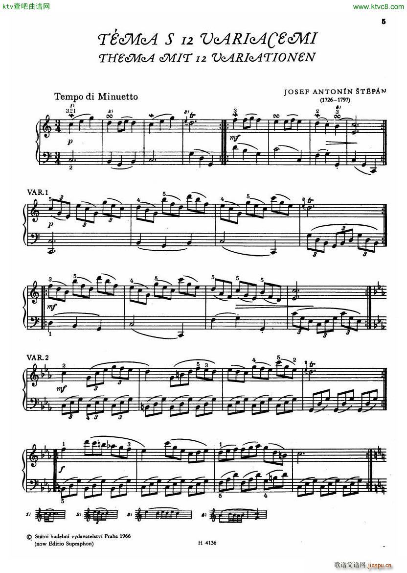Czech piano variations from 18th century(V)3
