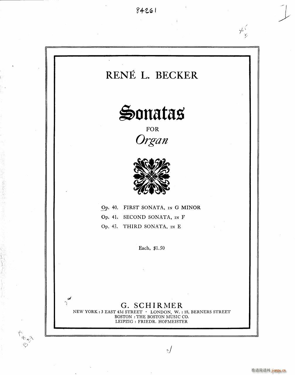 Becker Reme op 40 Sonate 1(V)1