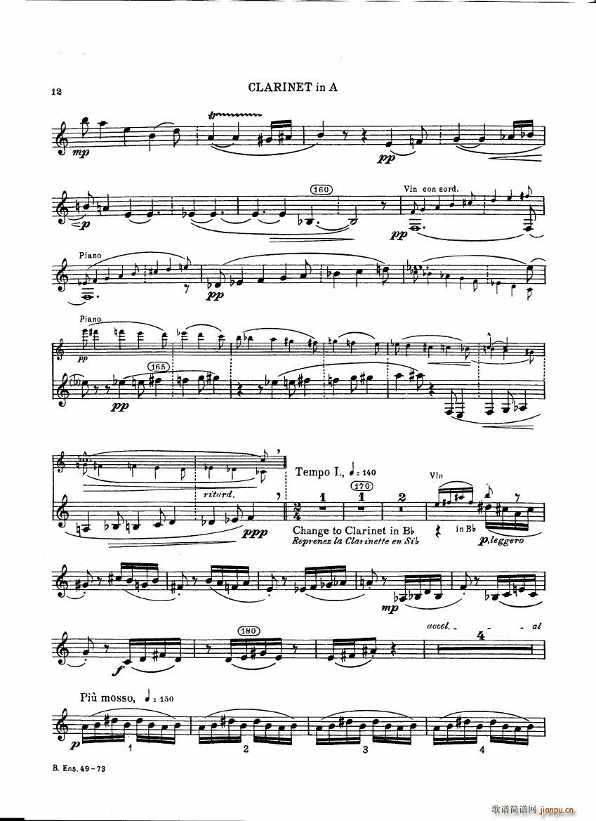 Bartok SZ 111 Contrasts clarinets A and Bb(V)12