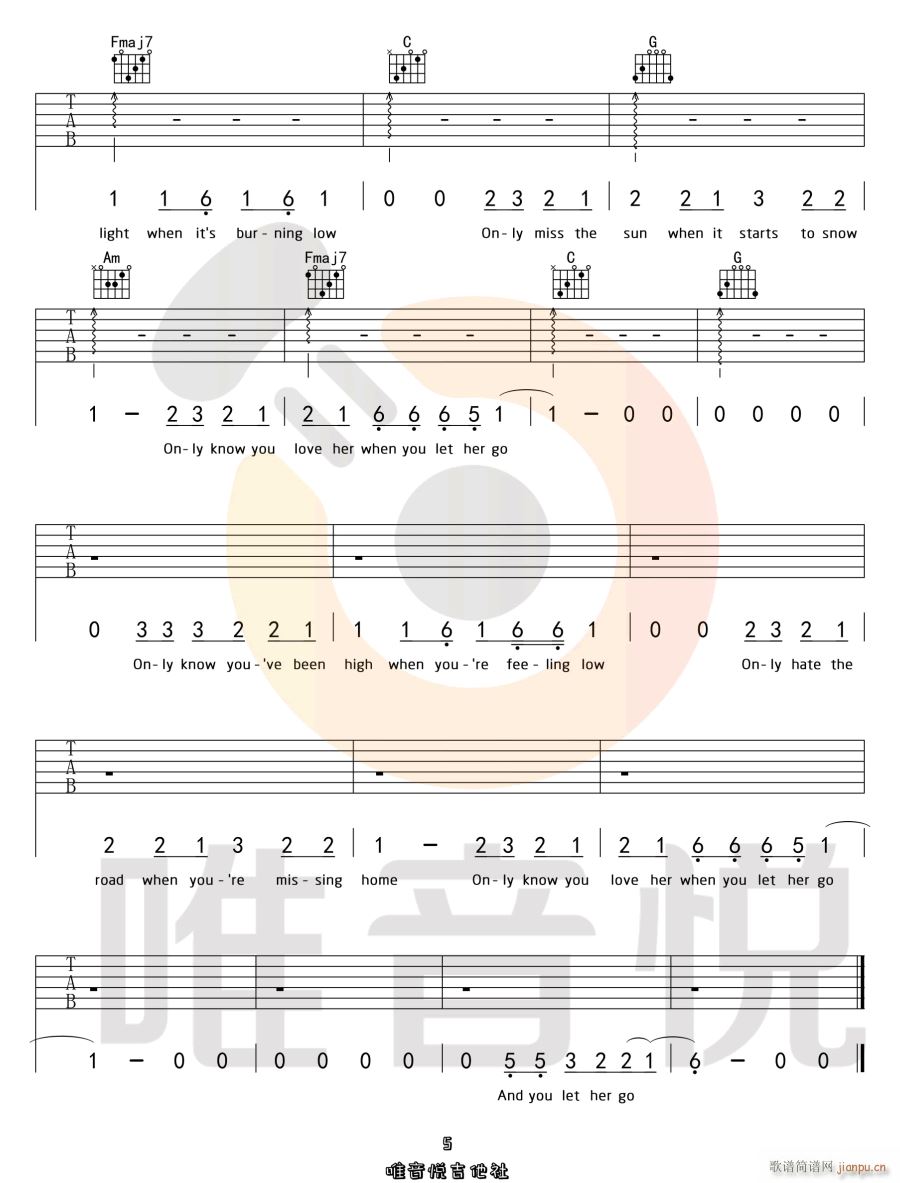 Let Her Go C{ԭ(V)5