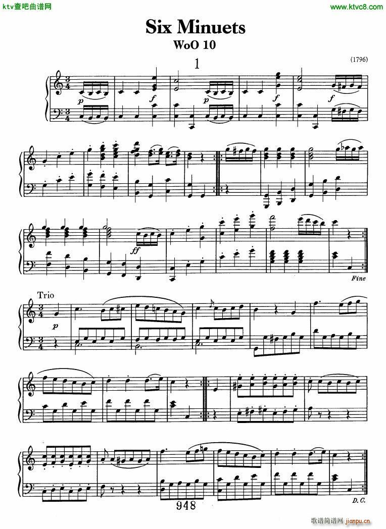 Beethoven WoO 10 6 Minuets(V)1