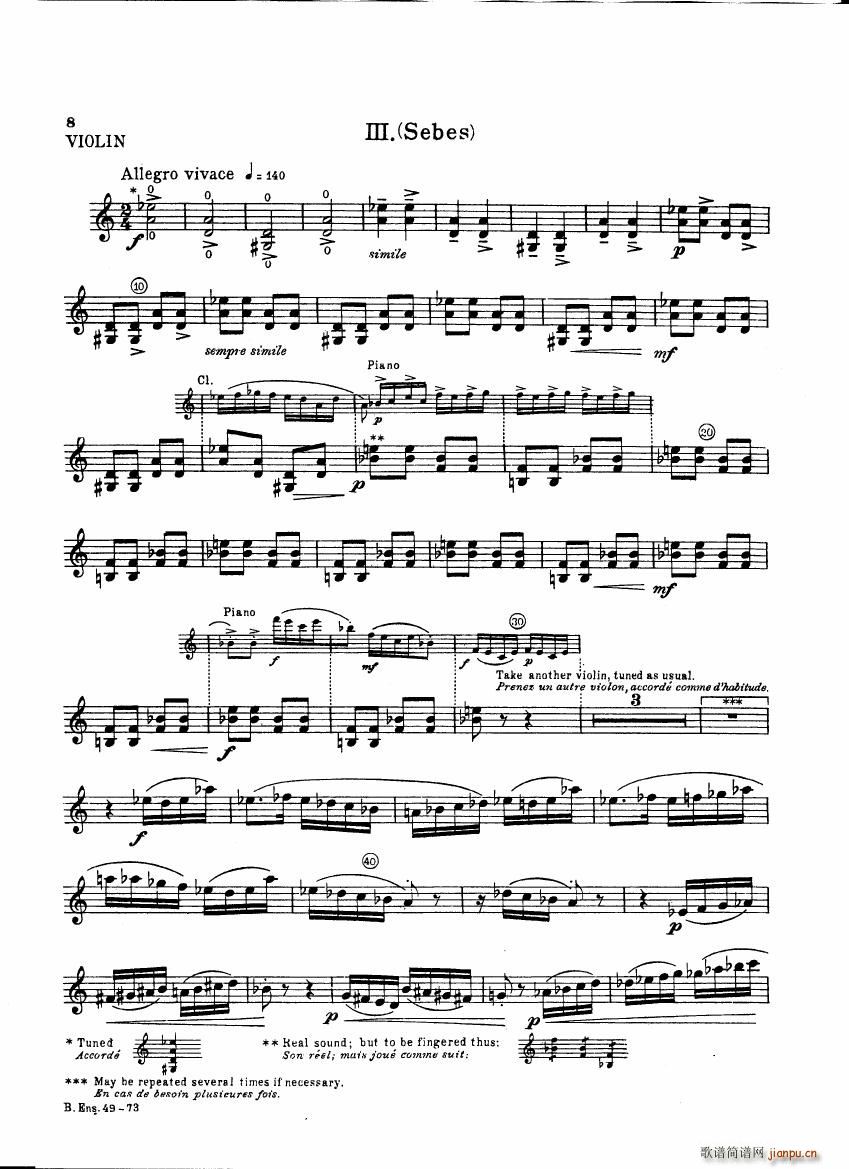 Bartok SZ 111 Contrasts violin(V)8