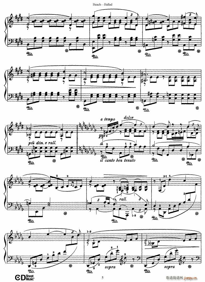 Beach Ballad in D flat major(V)5