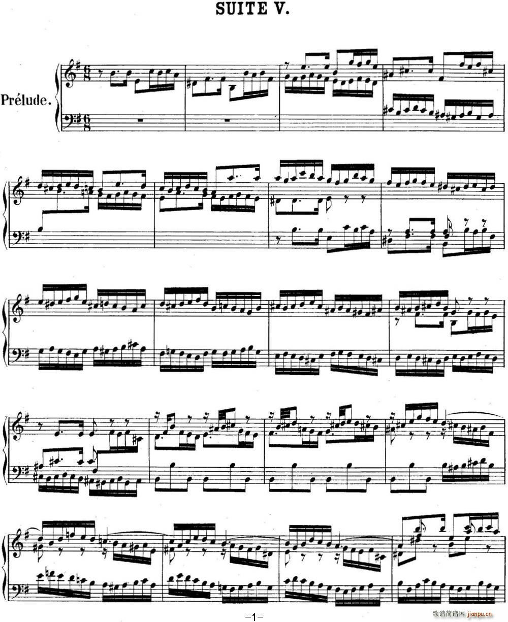 ӢMNo 5 ͺ eС{ 5th Suite BWV 810(V)1