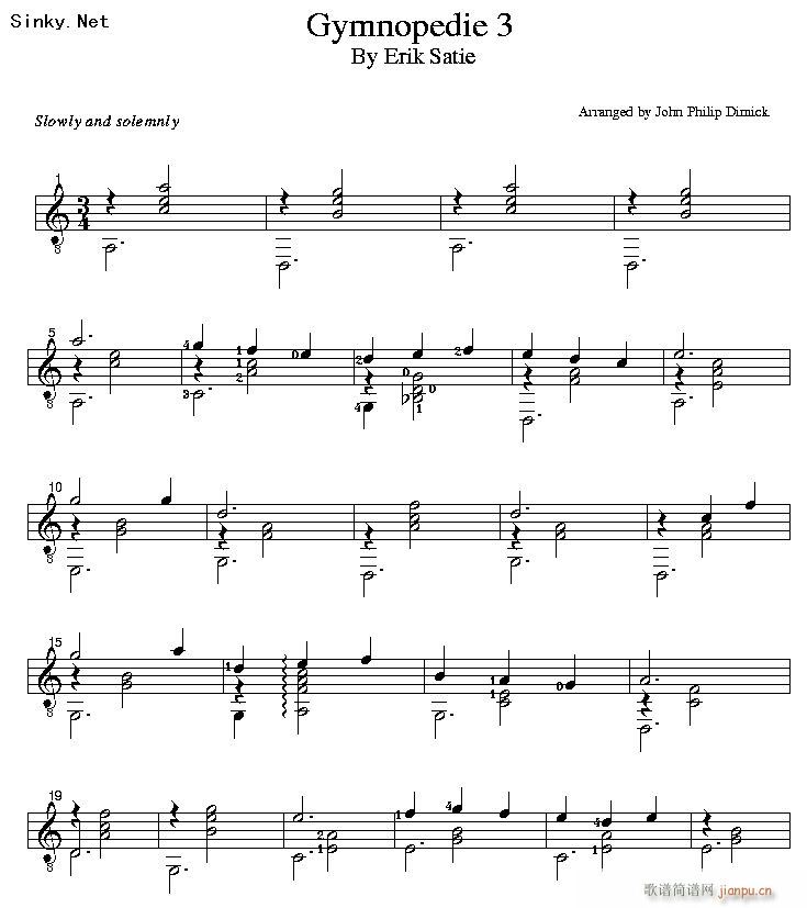 Gymnopedie 3(V)1