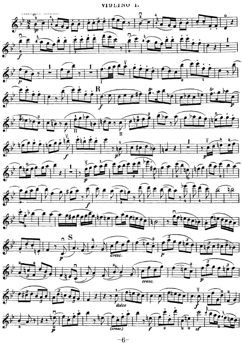 Mozart Quartet No 17 in Bb Major K 458 Violin 1(ʮּ)6