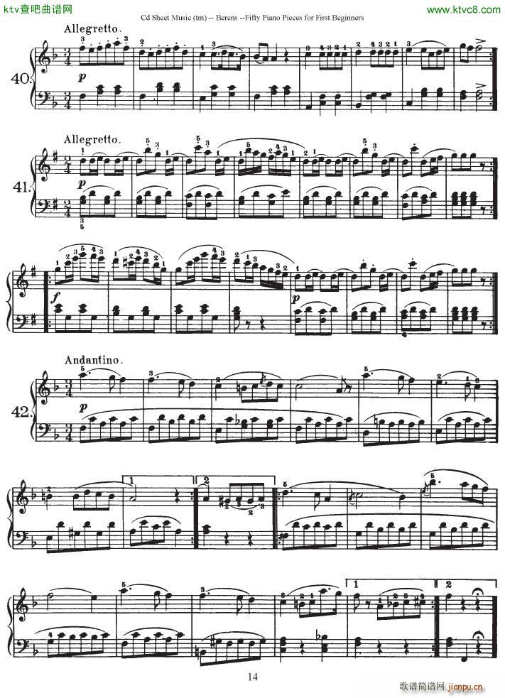 Berens op 70 50 Piano Pieces for Beginners(V)14