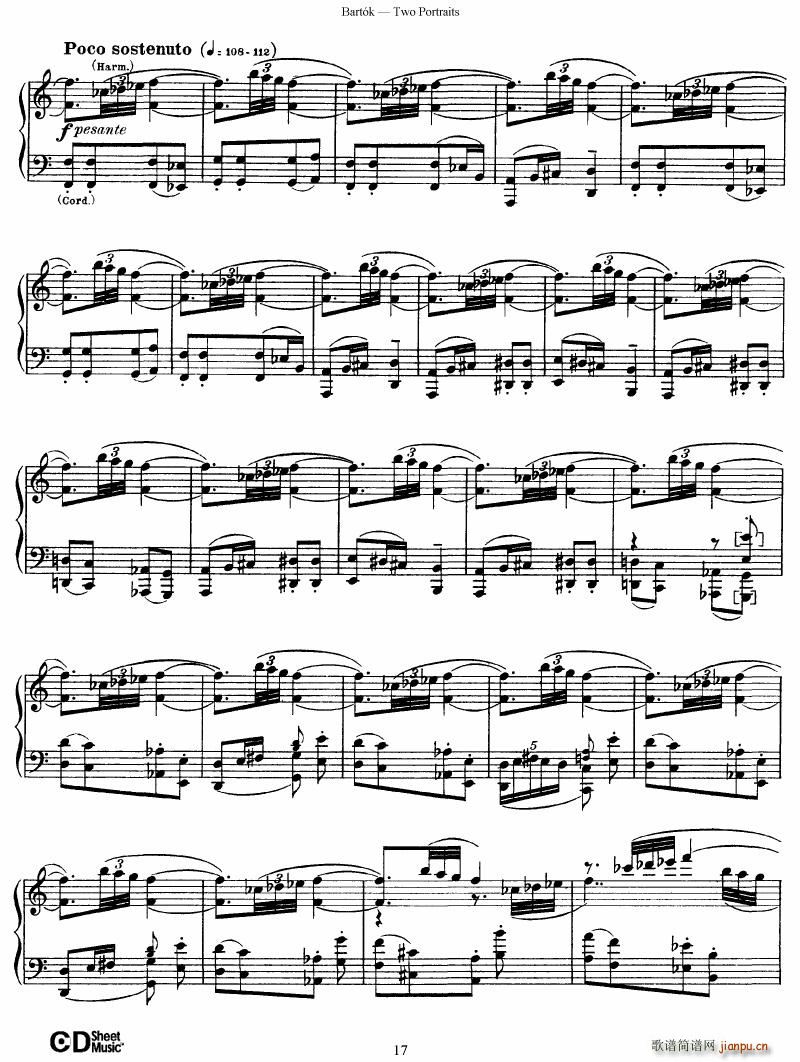 Bartok SZ 37 Two Portraits op 5(V)17