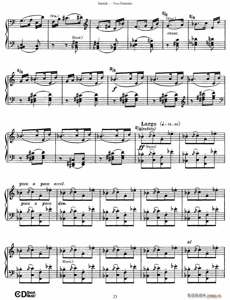 Bartok SZ 37 Two Portraits op 5(V)23
