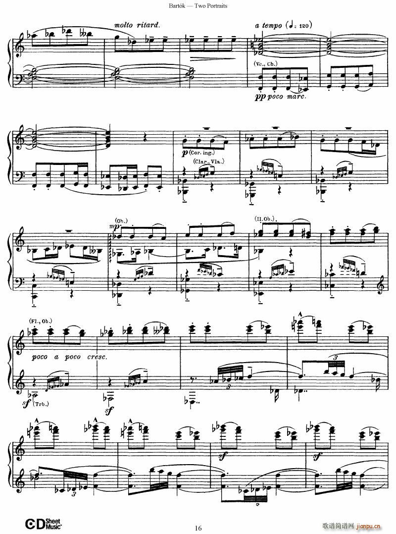 Bartok SZ 37 Two Portraits op 5(V)16