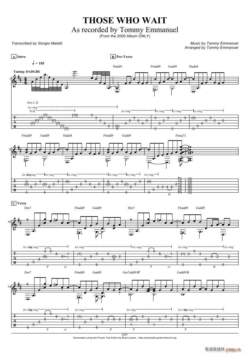 tommy emmanuel those who wait ָ(V)1