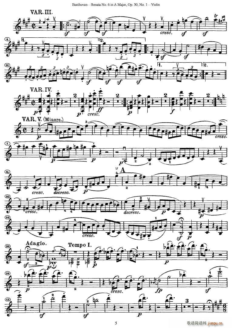 Sonata No.6 in A MajorOp.30No.1(СV)5