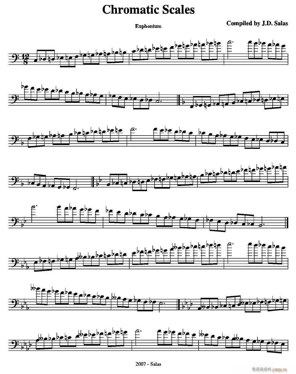 Chromatic Scales Euphonium �ϵ���̖�����̲��x��(ʮ�ּ�����)1