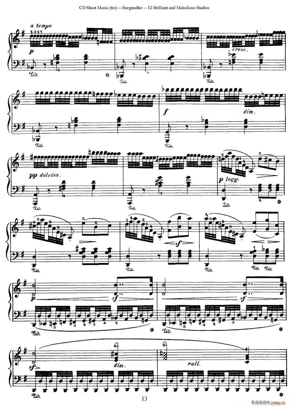 Burgmuller 12 Brillian and Melodious Studies 6(V)3