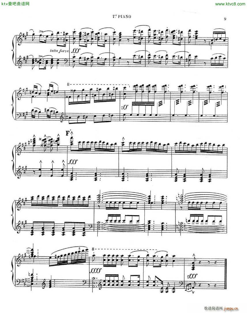 Chaminade Cecil La Sevillane for 2 pianos 4 hands(V)9