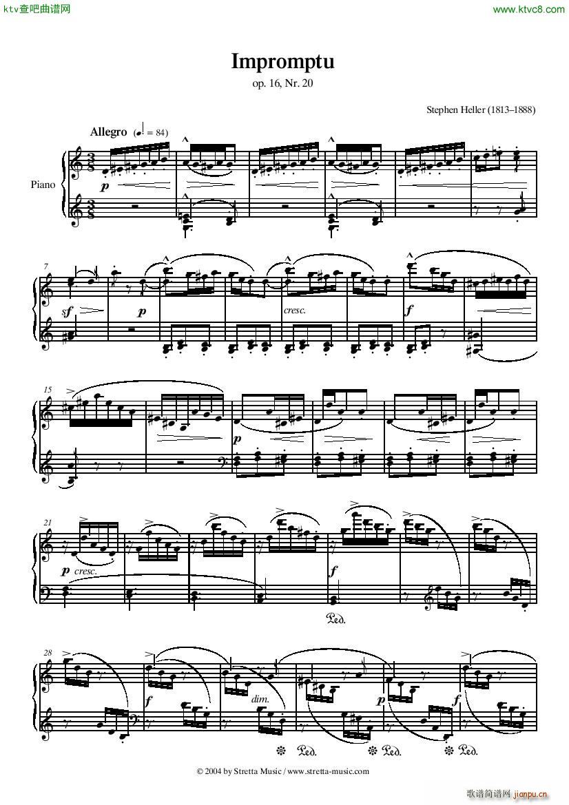 PIANO SHEET MUSIC heller impromtu(V)1