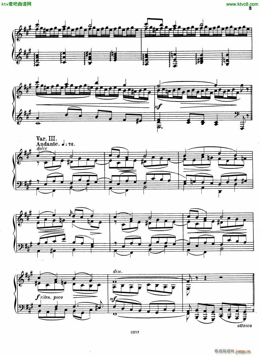 Glazunov Theme et Variations Op 72(V)3