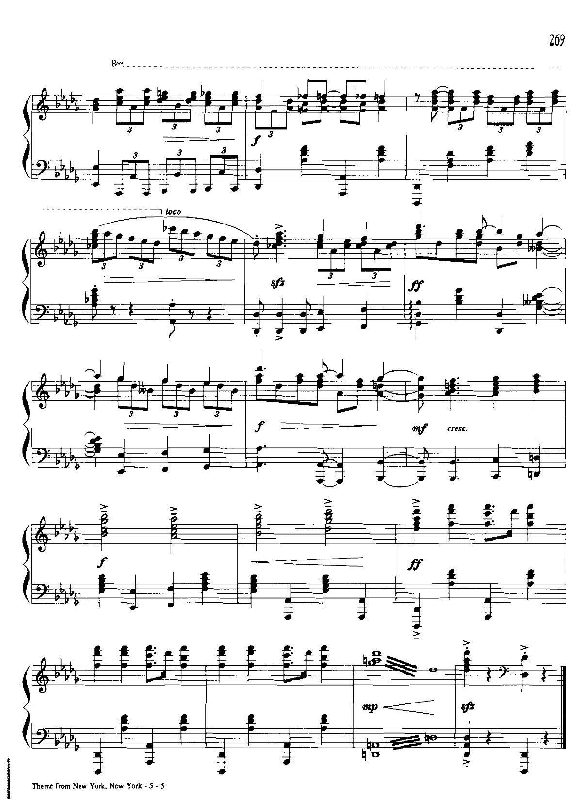 THEME FROM NEW YORK NEW YORK Dan Coates { (V)5