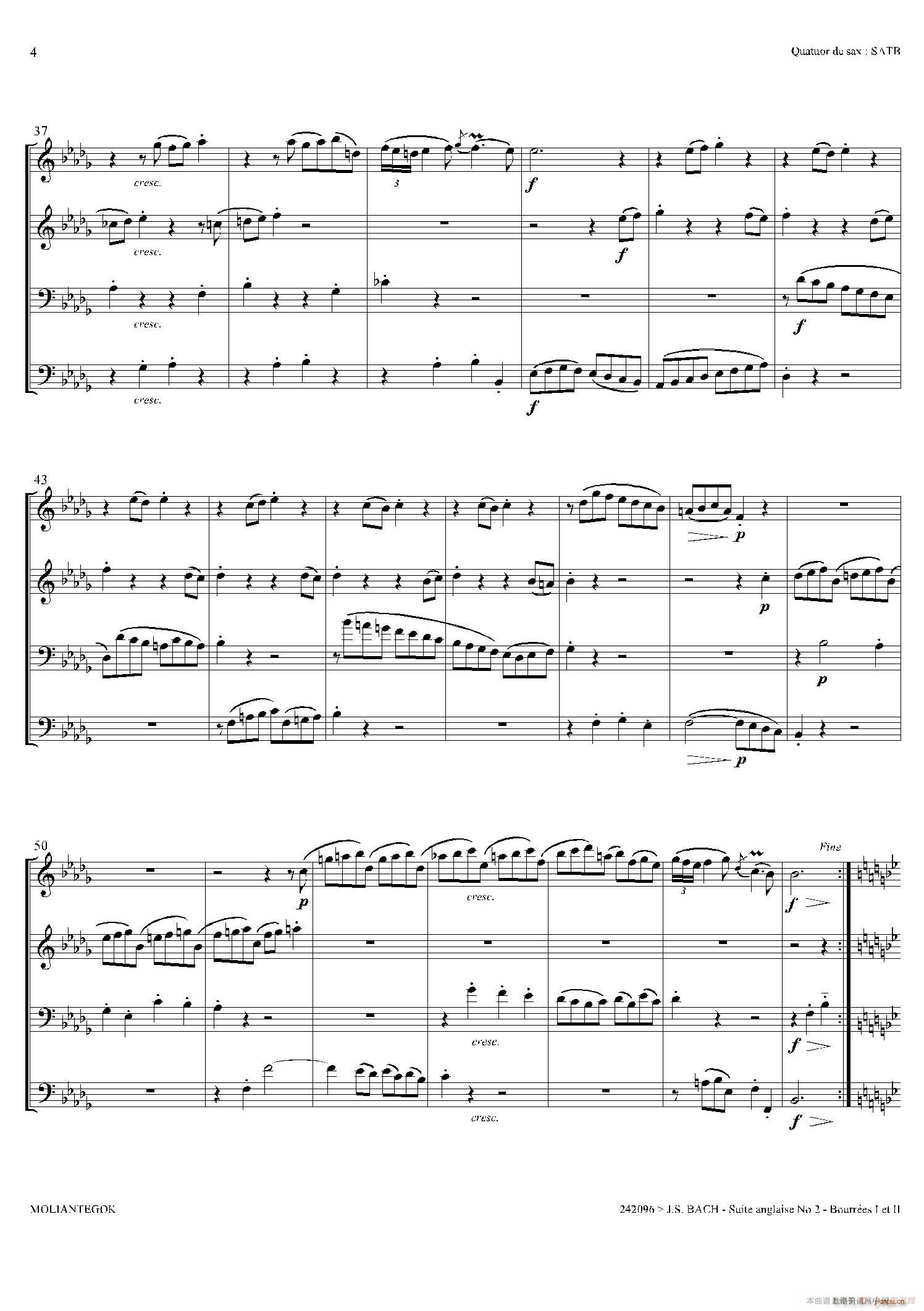 Suite anglaise No 2 BWV 807 M֮  (V)3
