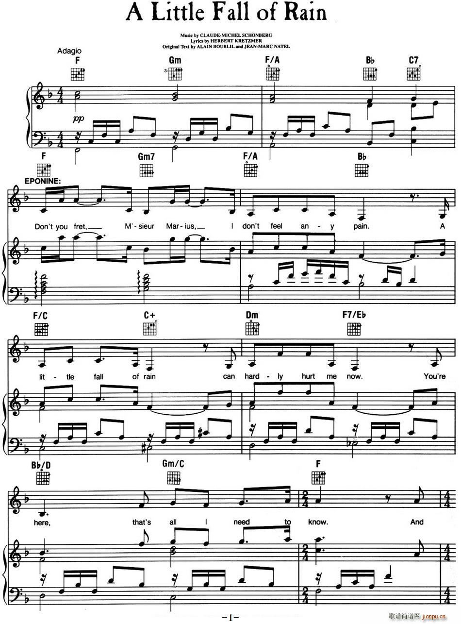 A Little Fall of Rain (l ) K Les Miserables x(ʮּ)1