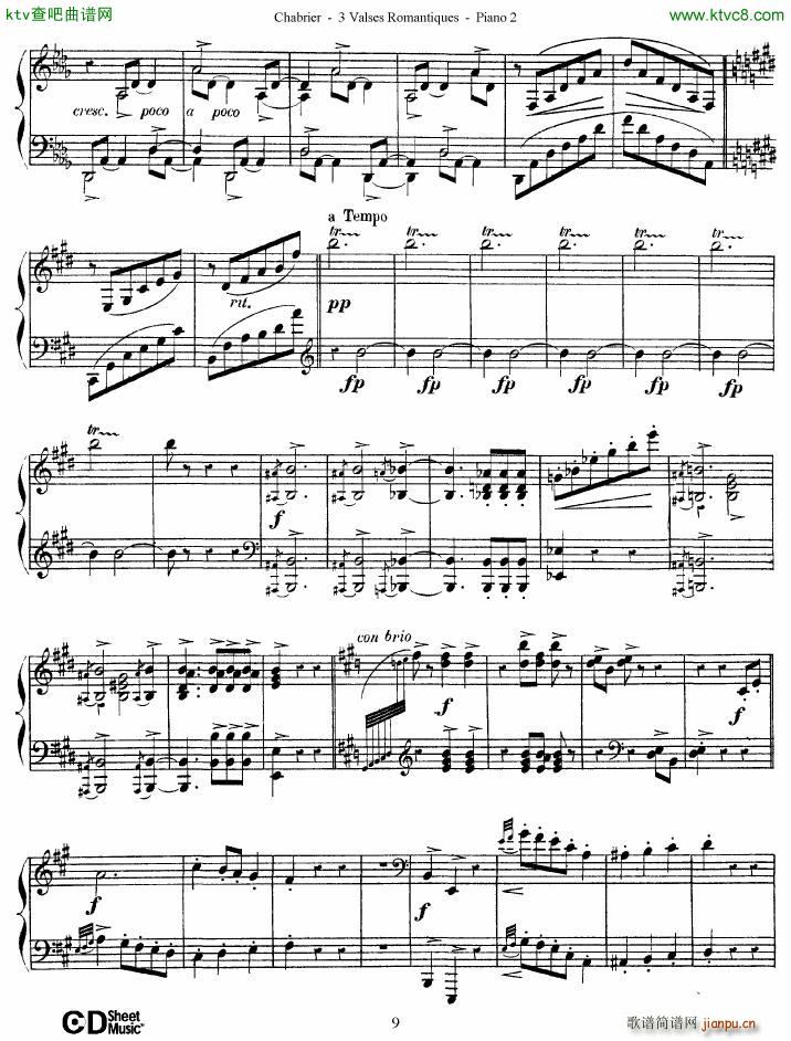 Chabrier 3 Valses Romantiques Piano 2(V)9