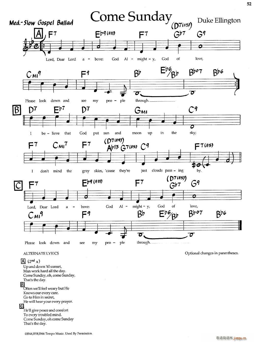 Come Sunday ʿ(V)1