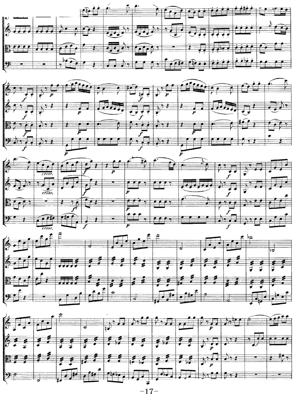 Mozart Quartet No 19 in C Major K 465(V)17